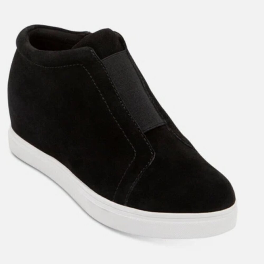 AQUA COLLEGE Womens Black 1/2" Platform Glady Wedge Athletic Sneakers Booties